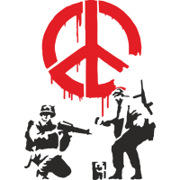 Sticker Banksy - Soldiers Painting Peace Couleur - Stickers ?uvres Banksy