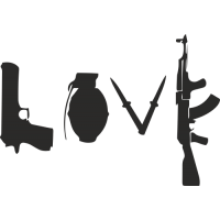 Sticker Banksy - Love et Armes - Stickers ?uvres Banksy