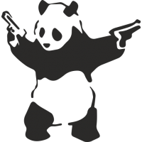 ticker Banksy - Panda Pistolets - Stickers ?uvres Banksy