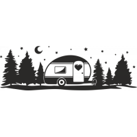 Sticker Camping Déco Forêt - Stickers Camping Car