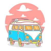 Autocollant Combi Van - Stickers Camping Car