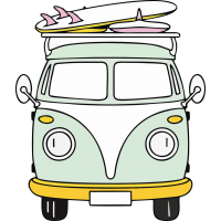 Autocollant Combi Van Surf - Stickers Camping Car