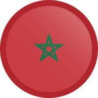 Autocollant Drapeau Maroc rond bouton - Autocollants Drapeaux