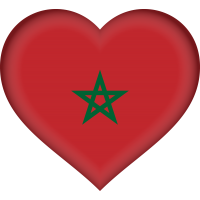 Autocollant Drapeau Maroc coeur - Autocollants Drapeaux