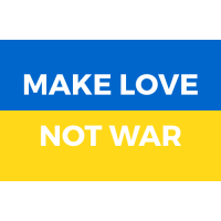 Sticker Make Love Not War Ukraine - Autocollants Drapeaux