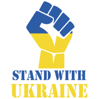 Sticker Stand With Ukraine Poing - Autocollants Drapeaux